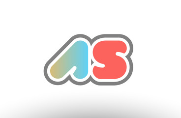 orange pastel blue alphabet letter as a s logo combination icon design