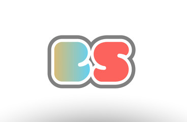 orange pastel blue alphabet letter bs b s logo combination icon design