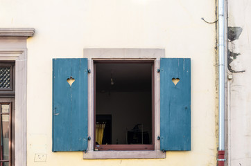 Rectangular White Wooden Window Frame near Post in Sarreguemines, France