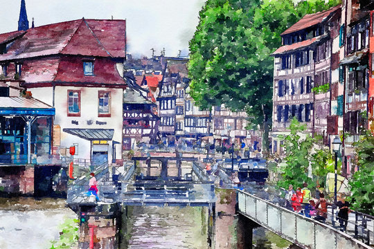 part of old  Strasbourg,  France