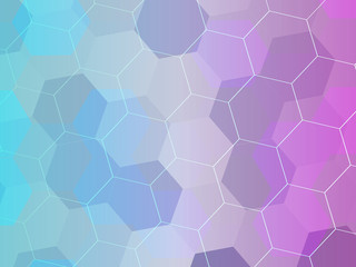 Vector abstract blue lilac background with hexagons