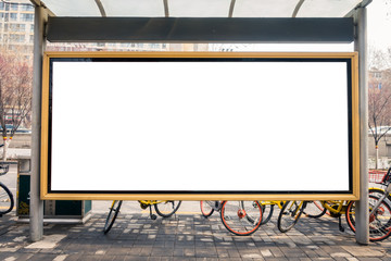 Bus Stop Advertisement Mockup Urban City Environment China Asia