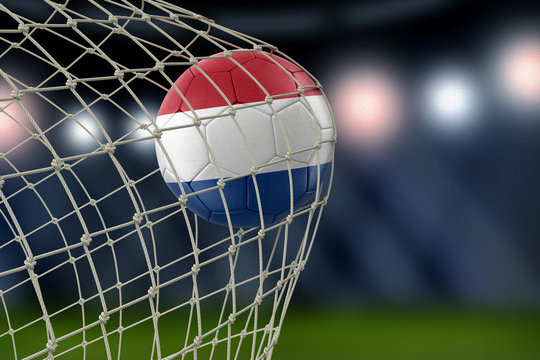 Netherlands soccerball in net