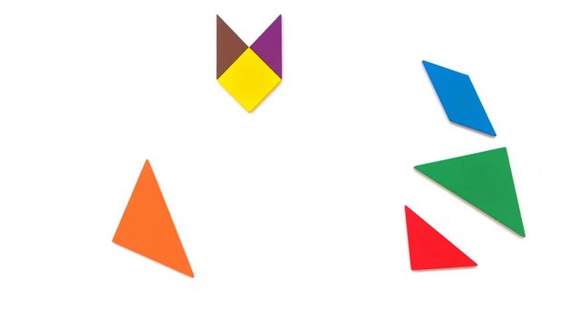 tangram shaped like different poses of cats or foxes group 2 of 3