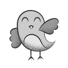 Oiseau dessin gris