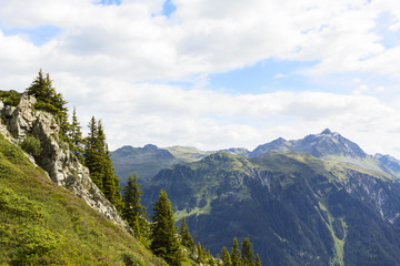 Alps panorama in Montafon, Austria.