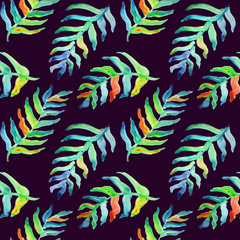 Summer tropical pattern, background with palm leaves.