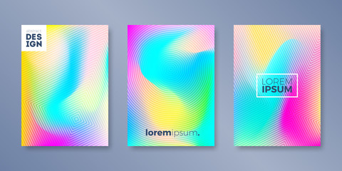 Set of cover design with abstract multicolored blurred effect. Vector illustration template. Universal abstract design for covers, flyers, banners, greeting card, booklet and brochure.