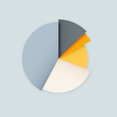 Blank pie chart diagram vector infographics design element mockup template
