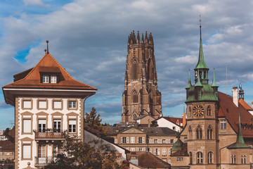 Obraz premium City of Fribourg in Switzerland