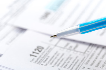 Tax forms, close up
