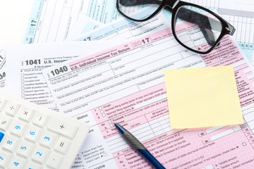 Tax forms, close up