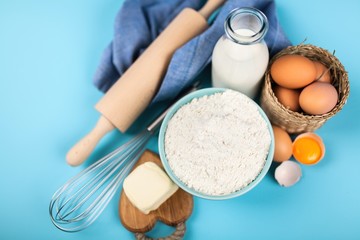 Basic baking ingredients
