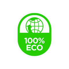 100% Eco icon. Vector illustration.