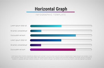 Vector modern infographic template with colorful progress bars