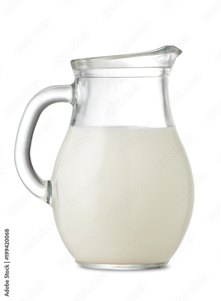 Poster decanter of milk isolated on white background - Posters