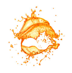 Orange splashing isolated on white background