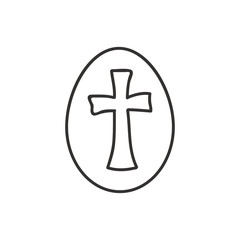 Obraz premium Eastern egg icon in outline style.