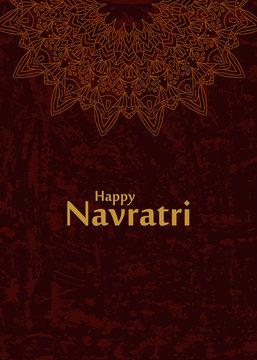 Happy Navratri celebration card in Indian style