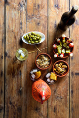 still life of typical spanish and italian snack