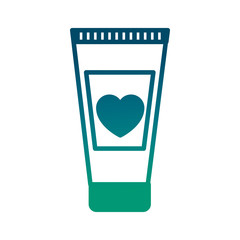 hand cream contained in cosmetic tube vector illustration degraded green color