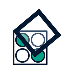 eyeshadow packaging cosmetics elements icon vector illustration green design