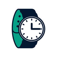 wrist watch time accessory trendy vector illustration green design