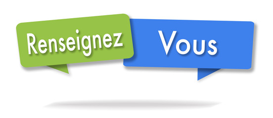 Advise you illustration in two colored bubbles