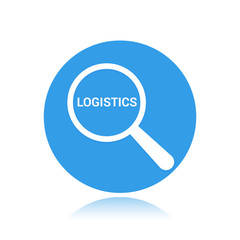 Business Concept: Magnifying Optical Glass With Words Logistics