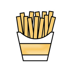 french fries in box fast food image vector illustration