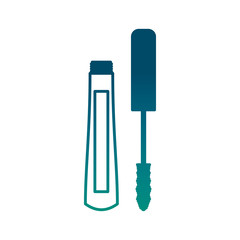 mascara brush makeup cosmetic female vector illustration degraded green color