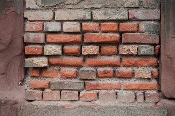 closeup of old brick wall texture