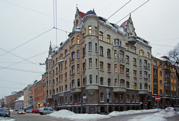 Fototapeta premium Riga, Latvia historical apartment buildings from the beginning of 20th century