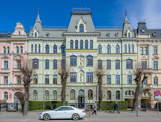 Riga, Latvia historical apartment buildings from the beginning of 20th century