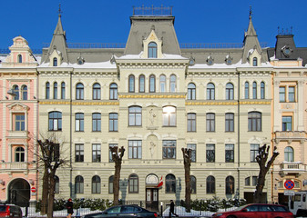 Fototapeta premium Riga, Latvia historical apartment buildings from the beginning of 20th century