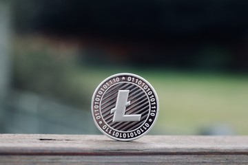 Silver litecoin coin