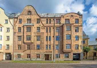 Riga, Latvia historical apartment buildings from the beginning of 20th century