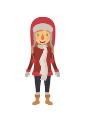 little girl with winter clothes hat and scarf