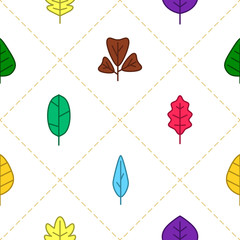 Seamless background with vector leaves for your design