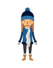 little girl with winter clothes hat and scarf