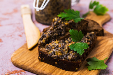 Mushroom caviar with vegetables