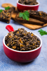 Mushroom caviar with vegetables