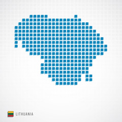 Fototapeta na wymiar Lithuania map and flag icon