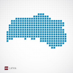 Fototapeta na wymiar Latvia map and flag icon