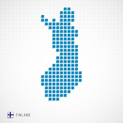 Fototapeta na wymiar Finland map and flag icon