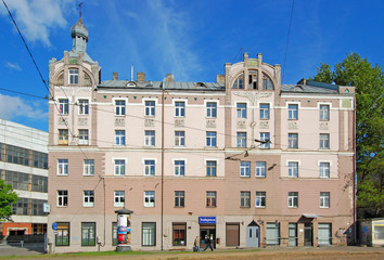Fototapeta premium Riga, Latvia historical apartment buildings from the beginning of 20th century