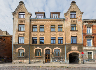 Riga, Latvia historical apartment buildings from the beginning of 20th century