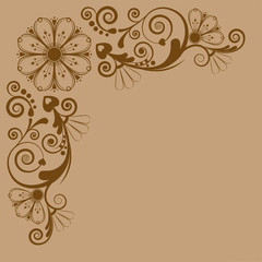 vector vintage floral  background with decorative flowers for design