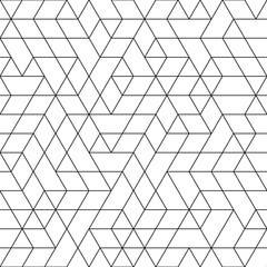 Seamless black and white background for your designs. Modern vector ornament. Geometric abstract pattern