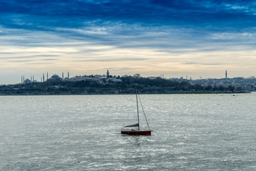 Fototapeta premium Istanbul bosphorus at sunset